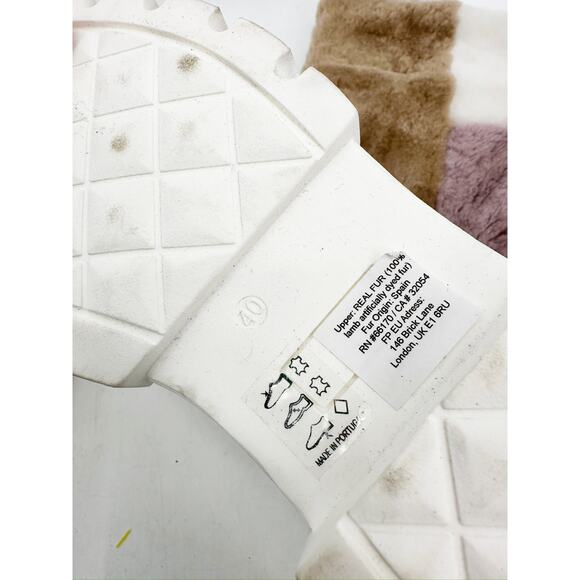 Free People Happy Thoughts Fur Paneled Colorblock Tall Winter Boots Size 40 - Picture 6 of 9